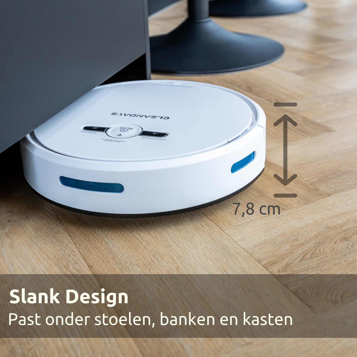 CleanDays Robotstofzuiger D2-001 - 3 in 1: Stofzuigen, Dweilen en Vegen (Wit)