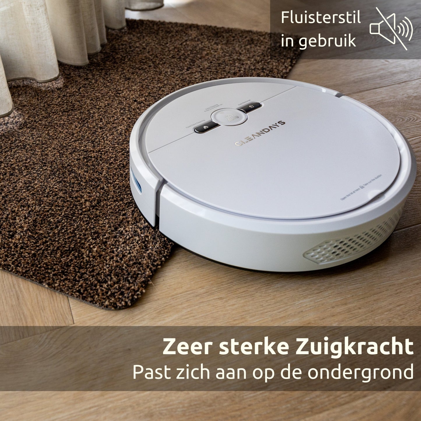 CleanDays Robotstofzuiger D2-001 - 3 in 1: Stofzuigen, Dweilen en Vegen (Wit)