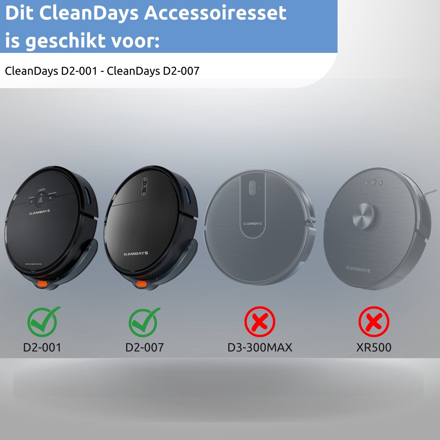 CleanDays Accessoiresset D2-Series Robotstofzuiger Klein