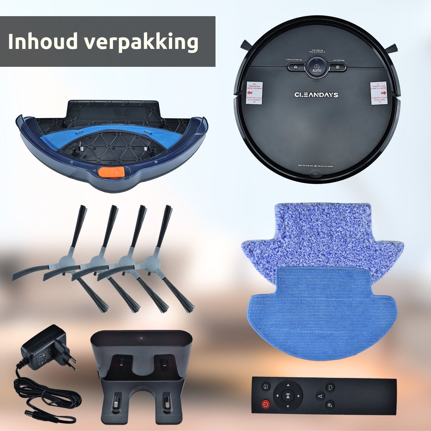 CleanDays Saugroboter - 3 in 1: Staubsaugen, Wischen und Kehren