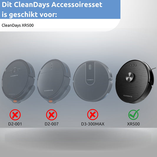 Accessoiresset CleanDays Robotstofzuiger XR500 met Dweildoeken