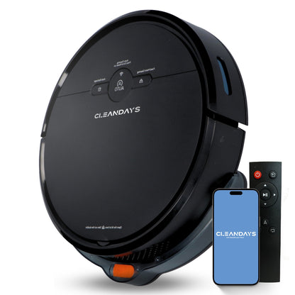 CleanDays Robot Vacuum Cleaner D2-001 - 3 in 1: Vacuuming, Mopping and Sweeping