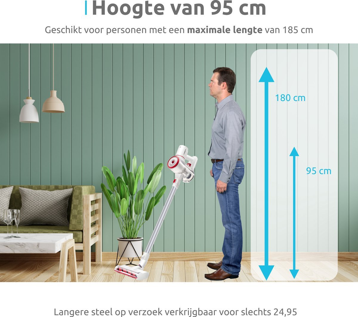 CleanDays Draadloze Stofzuiger - 4-in-1 Steelstofzuiger en Kruimeldief