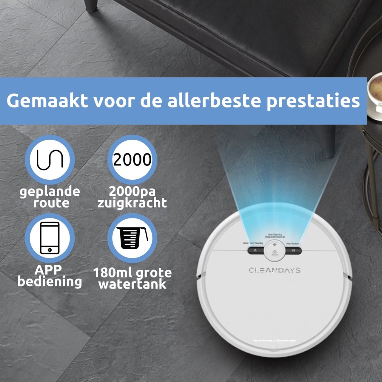 BowAI Smart Robotstofzuiger - Wit - Intelligente Automatische Robot BowAI Smart Robotstofzuiger - Wit - Intelligente Automatische Robot